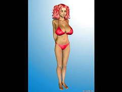Free Kilo Movies presents: 3d redhead with huge tits in a red bikini