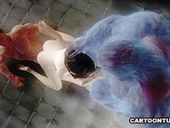 Free Kilo Movies presents: Busty 3d babe double teamed in a cell