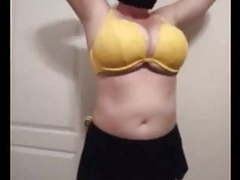 Free Kilo Movies presents: 36 g saggy tits bbw milf lateshay big yellow bra strip