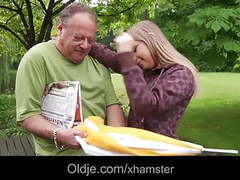 Free Kilo Movies presents: Fat old geezer fucking silly blonde teen