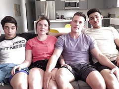 Free Kilo Movies presents: Crazy teen 4some. ass splitting huge cock and rimming!