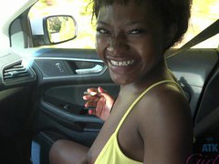Free Kilo Movies presents: Noemie bilas having fun while teasing her boyfriend in the car