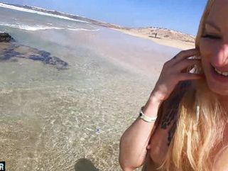 Free Kilo Movies presents: Sex on the beach andy-star fucks german blonde skinny outdoor