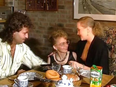 Free Kilo Movies presents: Two stunning german chicks sharing a loaded cock on the kitchen table