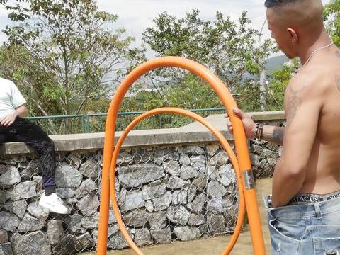 Free Kilo Movies presents: Gay latinos sucking outdoors before fucking bareback indoors
