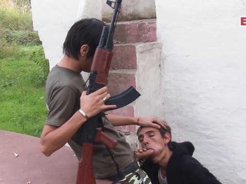 Free Kilo Movies presents: Skinny military gay teen fucks student anal in forest