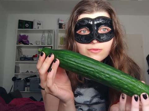 Free Kilo Movies presents: 18yo teen fucks huge cucumber!!!  small tits, shy teeny, perfect body  amateur teen