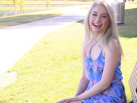 Free Kilo Movies presents: Stunning blonde enjoys while fingering her pussy outdoors - scarlett