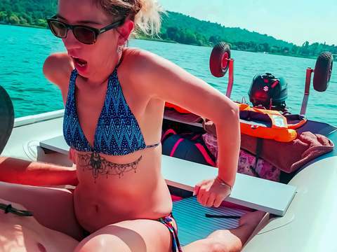 Free Kilo Movies presents: Wife gets fucked on a boat and gets a creampie from her husband's best friend