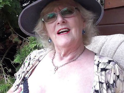 Free Kilo Movies presents: Auntjudys - 66yo hairy mature gilf mrs. claire sucks your cock in the garden (pov)