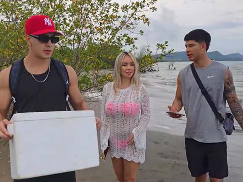 Free Kilo Movies presents: Threesome on the beach with stepbrothers - danner mendez - tatiana alvarez - max betancur