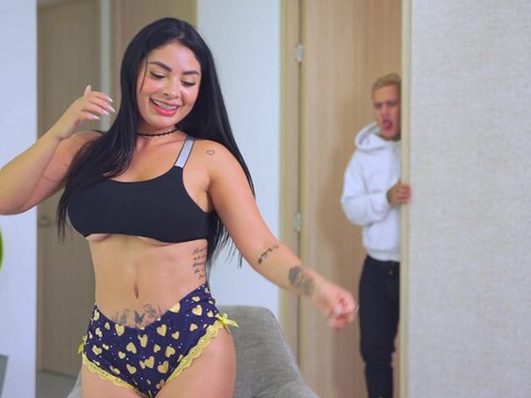Free Kilo Movies presents: Brunette alejandra palacios with hot ass sucking a hard cock