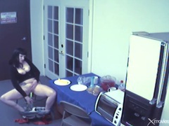 Free Kilo Movies presents: Break room masturbation with celery in her cunt