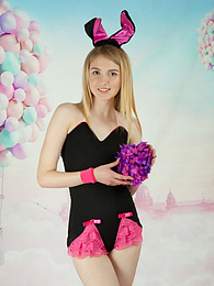 Free Kilo Movies presents: This tight blonde bunny has some smoking hot fun with stripping her clothes and playing with her flower