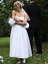 Free Kilo Movies presents: Blonde bride Hayley Marie Coppin gets naked on a lawn while taking her vows