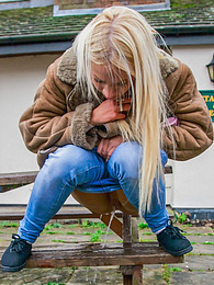 Free Kilo Movies presents: Blond hungarian cutie Kiara Lord strips and presents her amazing boobs and ass outdoors